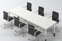 3D桌椅组合模型