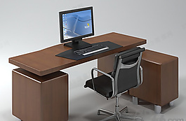 3D桌椅组合模型