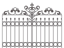 铁艺大门的矢量插图