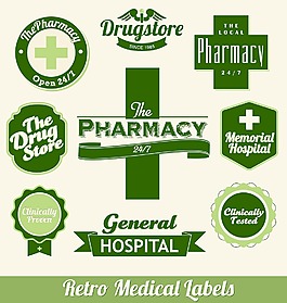 复古医疗标签