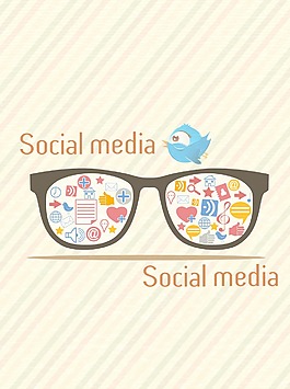 社会媒体插画矢量