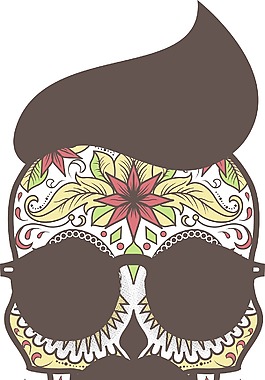 有趣的糖头骨矢量T恤设计