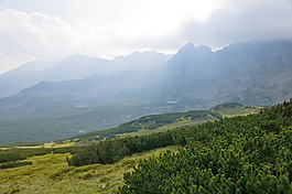 高抛光的塔特拉山的背景