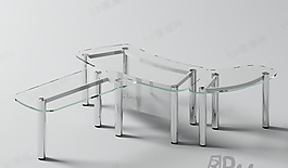 3D办公桌模型