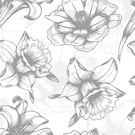 与老式的花朵图案矢量元素