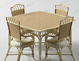 3D桌椅组合模型