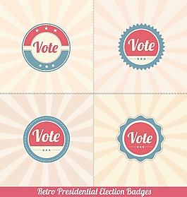 复古的总统选举的徽章