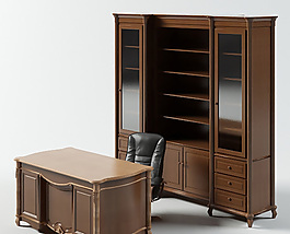 3D桌椅组合模型