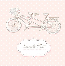双人自行车婚礼邀请圆点背景