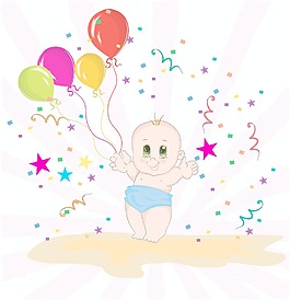 孩子们的生日聚会矢量插画