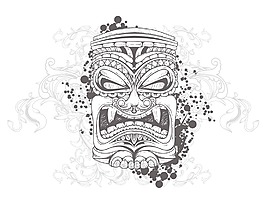 怪物老式插画矢量