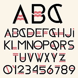 黑色和红色的字体和数字