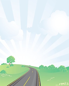无限的道路矢量插画