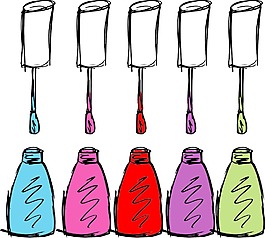 彩色指甲油矢量插画草图
