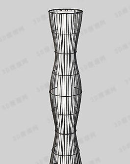3D铁艺落地灯模型