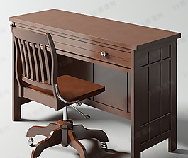 3D桌椅组合模型