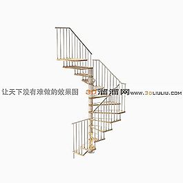 3D旋转楼梯模型