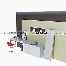 3D桌椅组合模型