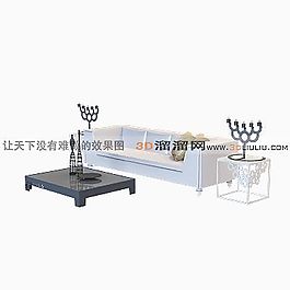 3D沙发茶几组合模型