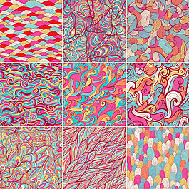 9集的多彩波模式（无缝平铺）无缝模式可用于墙纸