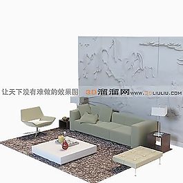 3D多人沙发模型