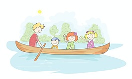 卡通家庭背景矢量插画