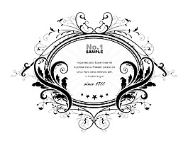 花卉矢量葡萄酒标签