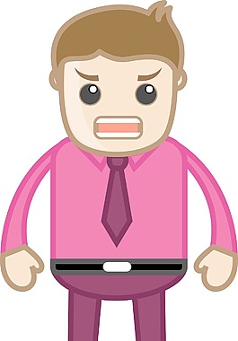 愤怒的商人生意卡通人物矢量图