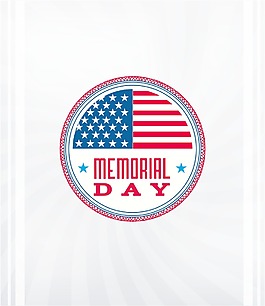美国阵亡将士纪念日标志矢量图