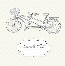 双人自行车婚礼邀请圆点背景