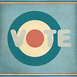 复古的总统选举的徽章