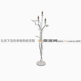3D铁艺落地灯模型