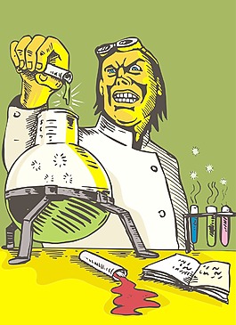 科学家实验室的研究员化学家复古