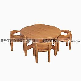 3D桌椅组合模型