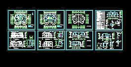 二层坡屋顶双拼别墅设计建筑图19x13