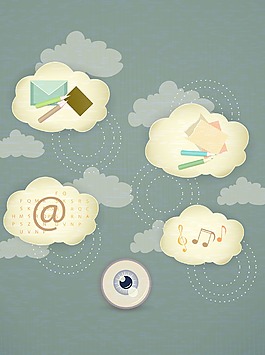 社会媒体插画矢量