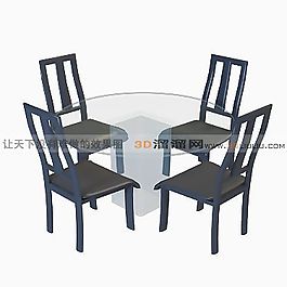 3D桌椅组合模型