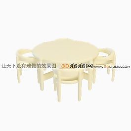 3D桌椅组合模型