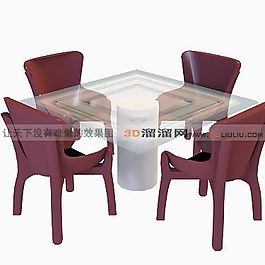 3D桌椅组合模型