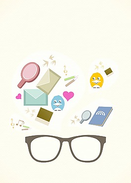 社会媒体插画矢量