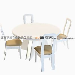 3D桌椅组合模型