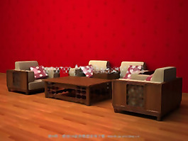 中国家具，中国家具，沙发，咖啡桌，窝