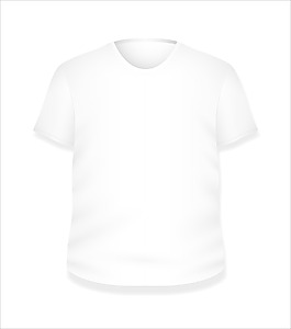 白色的t恤设计矢量插画模板