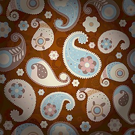 佩斯利无缝图案矢量插图