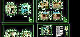 带露台三层私人别墅结构+建筑施工图带效果图 13x13