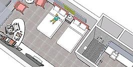 酒店标准间室内模型