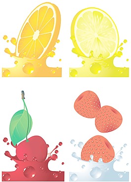 水果飞溅向量