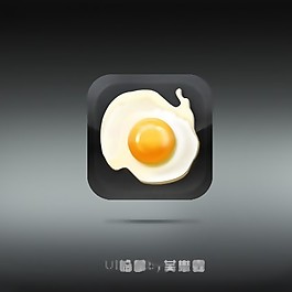 鸡蛋图标psd分层