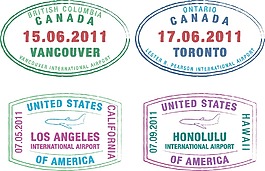 矢量格式的美国和加拿大的护照