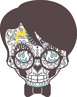 有趣的糖头骨矢量T恤设计